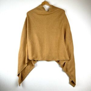 Look Cashmere Wool Asymmetrical Pullover Sweater Poncho Office Quiet Luxury